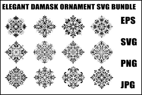 Elegant Damask Ornament SVG Set Review