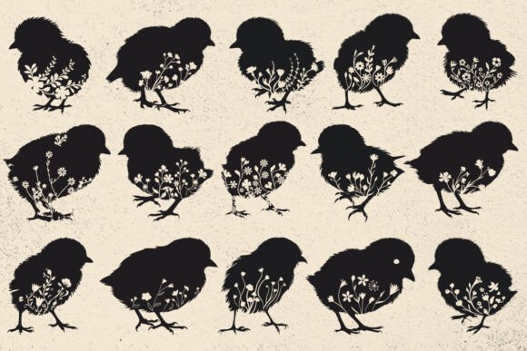 Floral Baby Chickens Silhouette SVG Review