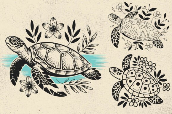 Floral Turtle , Sea Turtle with Flower Review