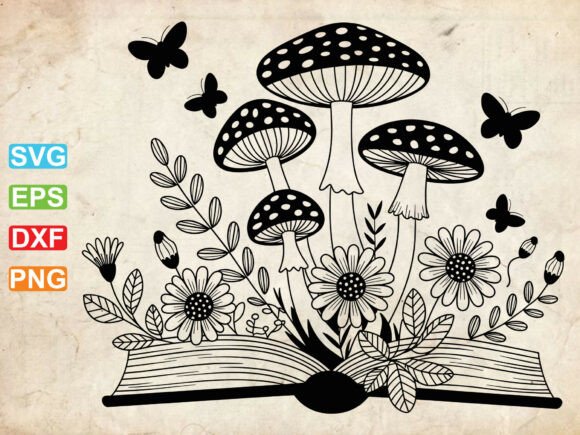 Mystical Mushroom SVG for Real Embroidery Projects