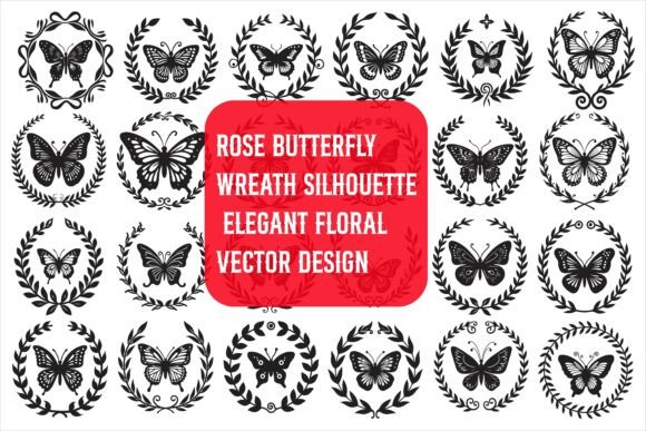 Rose Butterfly Wreath Silhouette Design Review