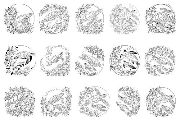 Turtle with Flower Svg Bundle Review